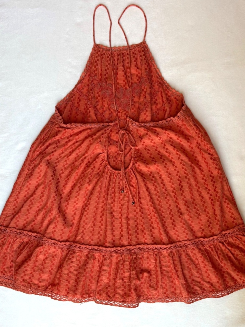 Free People Elisa Halter Swing Tunic Top Paprika Orange Size S | Style# OB816824 - Picture 3 of 7